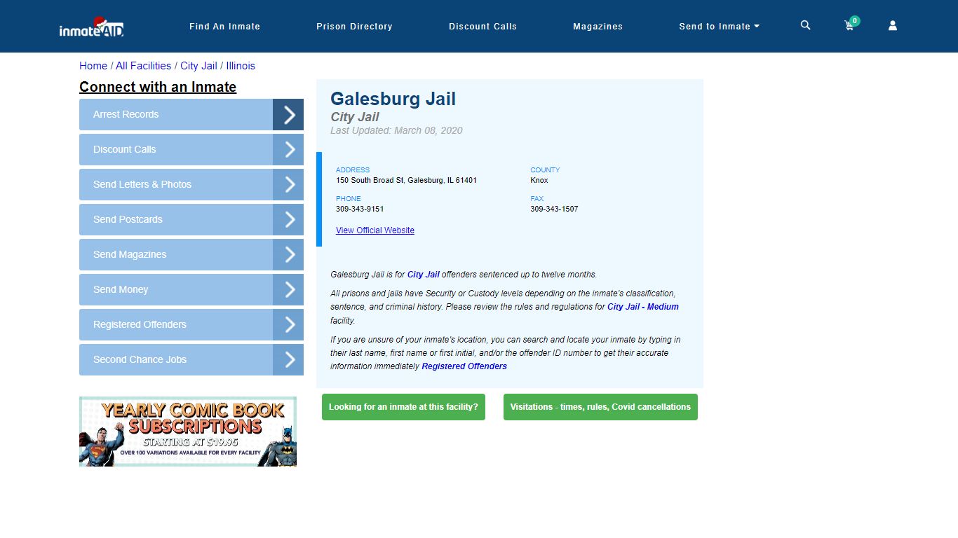 Galesburg Jail | Inmate Locator
